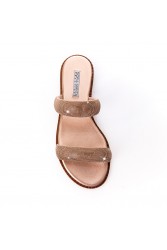 SOFIA MANTA Leather rose gold women's sandals