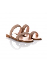 SOFIA MANTA Leather rose gold women's sandals