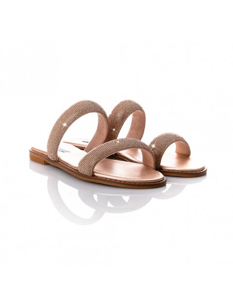 SOFIA MANTA Leather rose gold women's sandals 