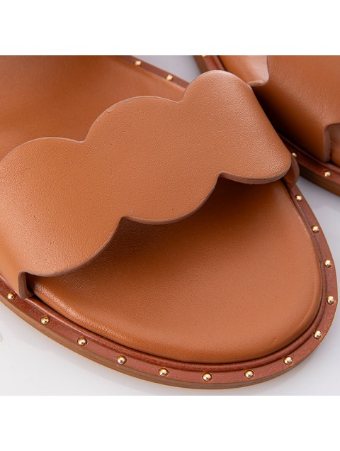 SOFIA MANTA Tan Leather Women's Sandals