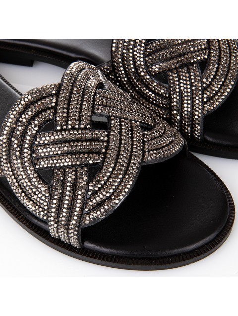 SOFIA MANTA Gun leather women's sandals