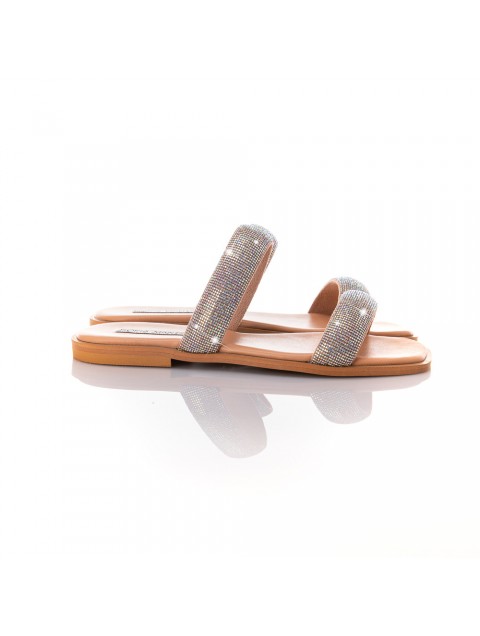 SOFIA MANTA Silver leather women's sandals
