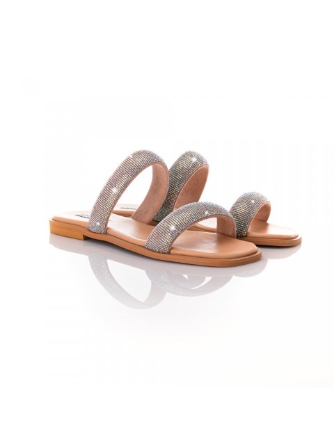 SOFIA MANTA Silver leather women's sandals
