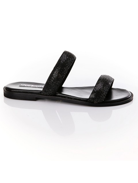 SOFIA MANTA Leather black women's sandals
