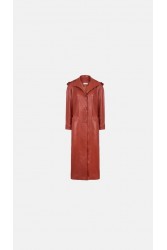 STEFANIA VAIDANI Anatoli Vegan Leather Trenchcoat Τερακότα Καπαρντίνα