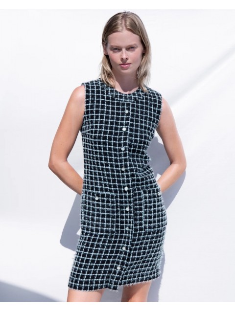 STEFANIA VAIDANI Dusi Tweed Dress Τουίντ Φόρεμα