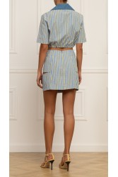 STEFANIA VAIDANI Arancaya Striped Top Ριγέ Γκοφρέ Τοπ