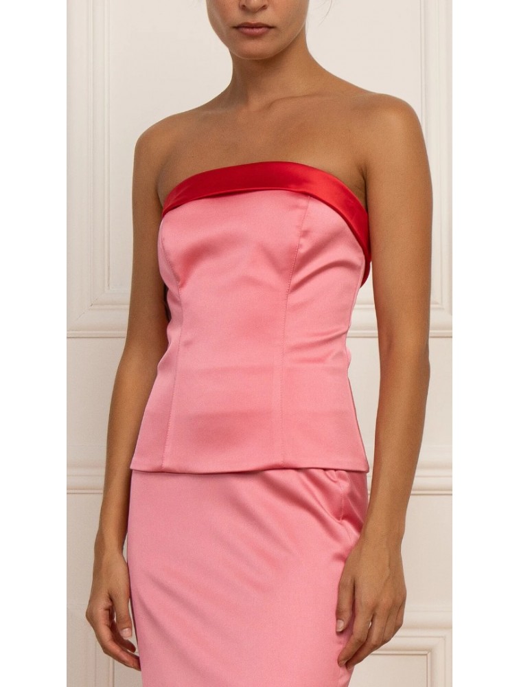 STEFANIA VAIDANI ROSALINDA CORSET TOP Φούξια κορσές