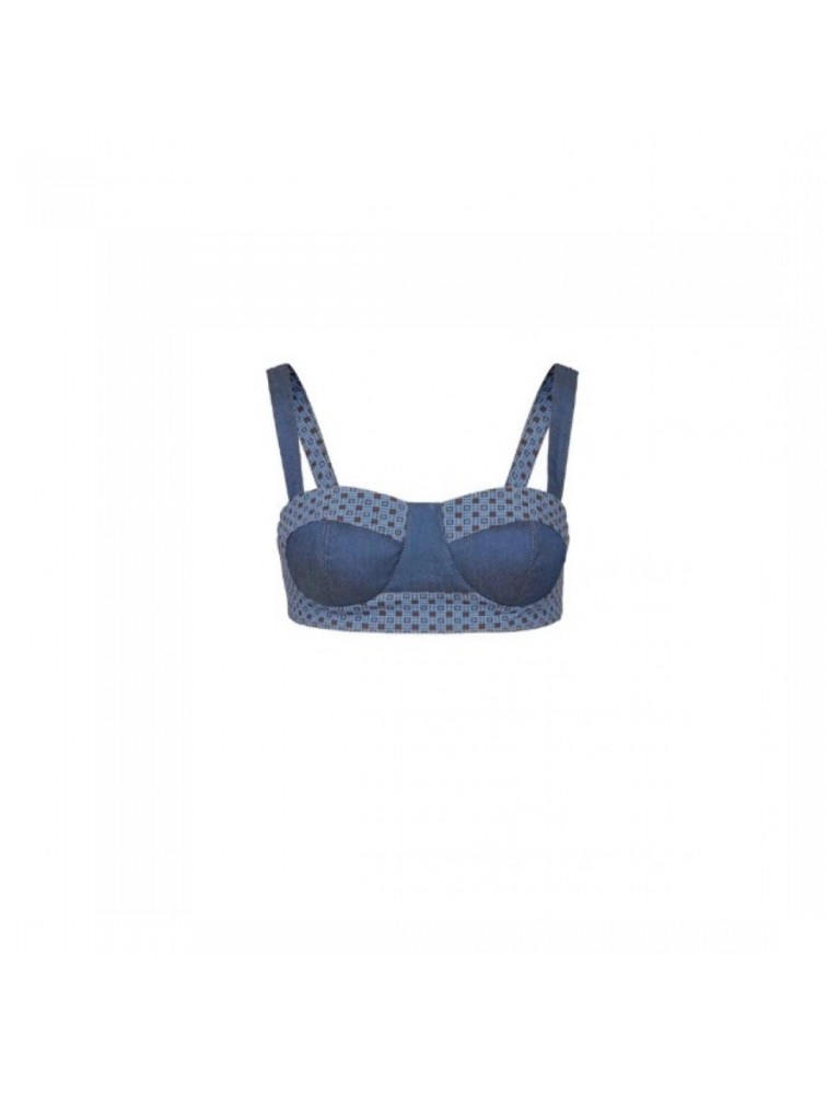 STEFANIA VAIDANI CUZCO DENIM CROP TOP Ντένιμ Τοπ