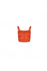 STEFANIA VAIDANI PARACAS LINEN CARGO TOP Coral