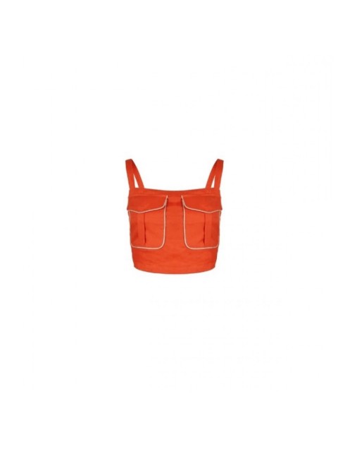 STEFANIA VAIDANI PARACAS LINEN CARGO TOP Coral STEFANIA VAIDANI PARACAS LINEN CARGO TOP Coral