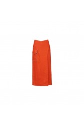 STEFANIA VAIDANI PARACAS LINEN CARGO SKIRT Κοραλί Φούστα