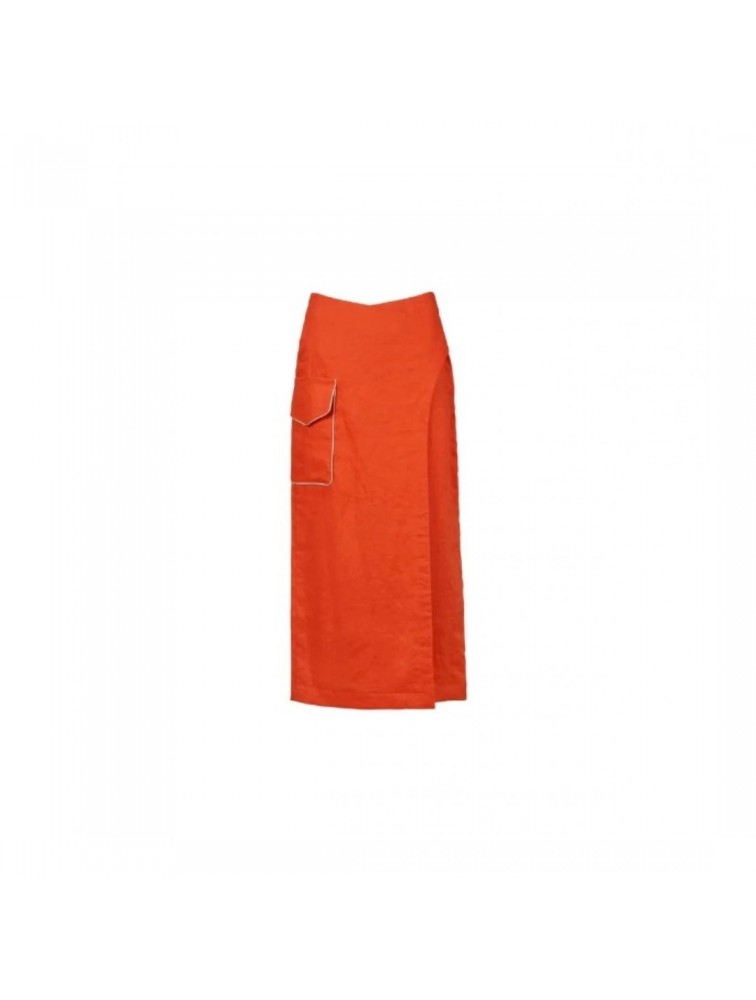 STEFANIA VAIDANI PARACAS LINEN CARGO SKIRT Κοραλί Φούστα