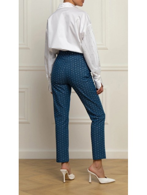 STEFANIA VAIDANI Brunerra Denim Crystal Pants STEFANIA VAIDANI Brunerra Denim Crystal Pants