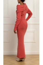 STEFANIA VAIDANI Affection Knit Dress Orange Πορτοκαλί Πλεκτό Φόρεμα