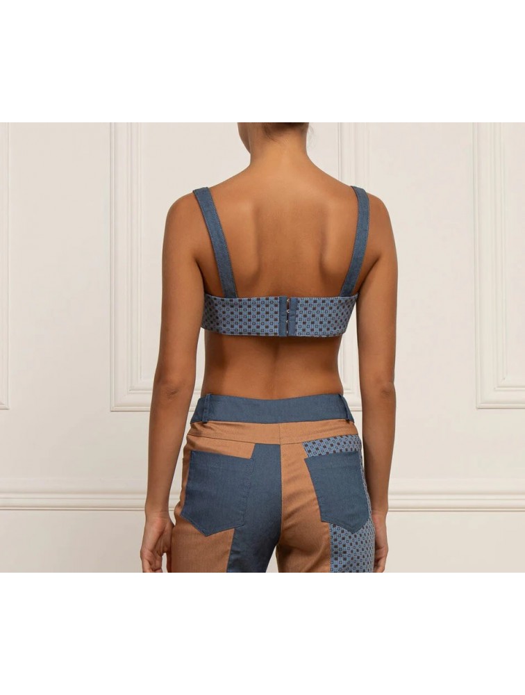 STEFANIA VAIDANI CUZCO DENIM CROP TOP Ντένιμ Τοπ