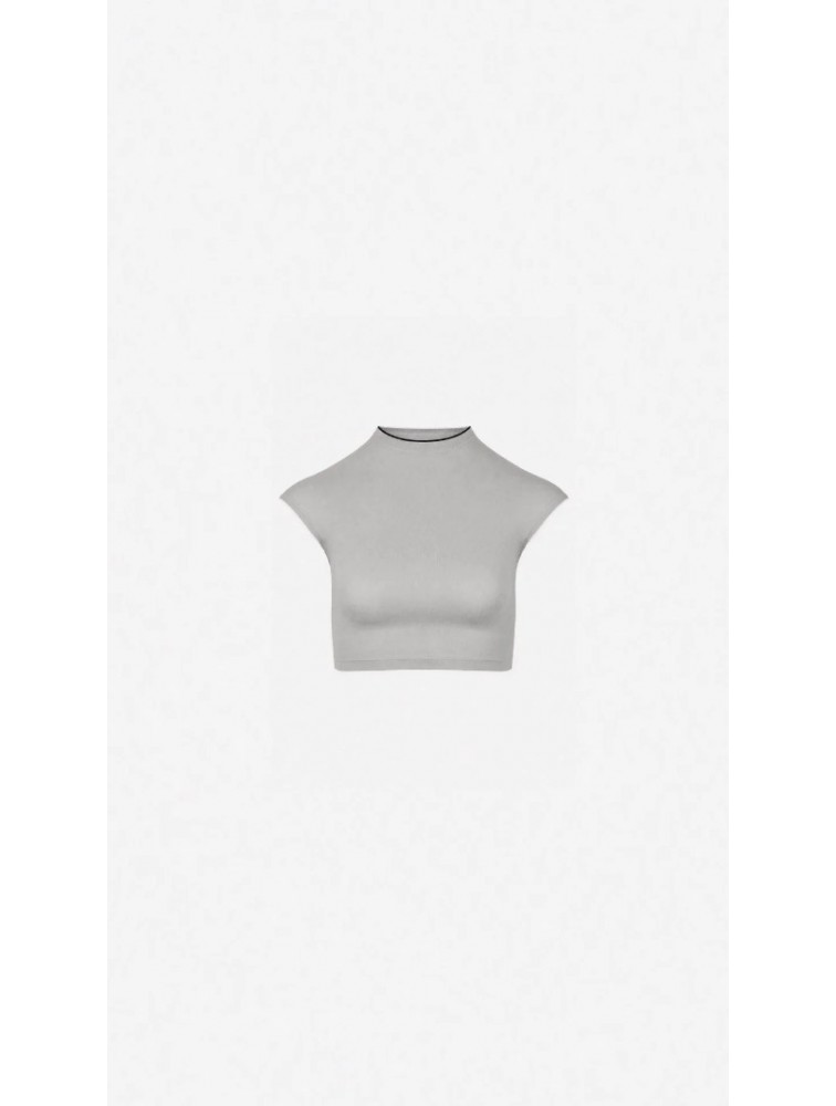 STEFANIA VAIDANI Cappa Stone Crop Top Γκρι Τοπ