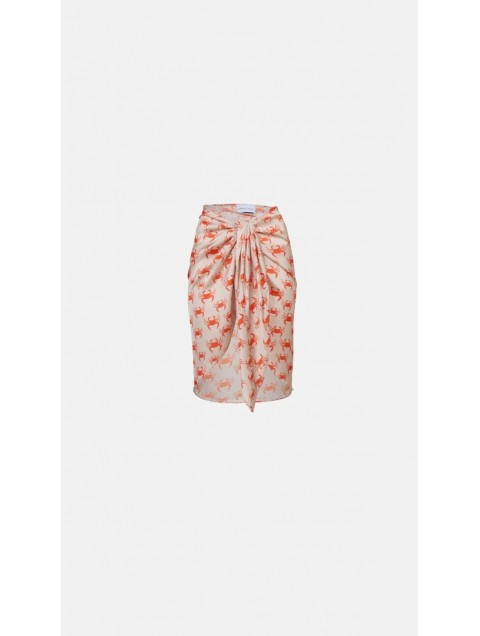 STEFANIA VAIDANI Carnjuejo Silk Pareo Orange Silk Pareo