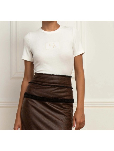STEFANIA VAIDANI Fear Knit top White STEFANIA VAIDANI Fear Knit top White