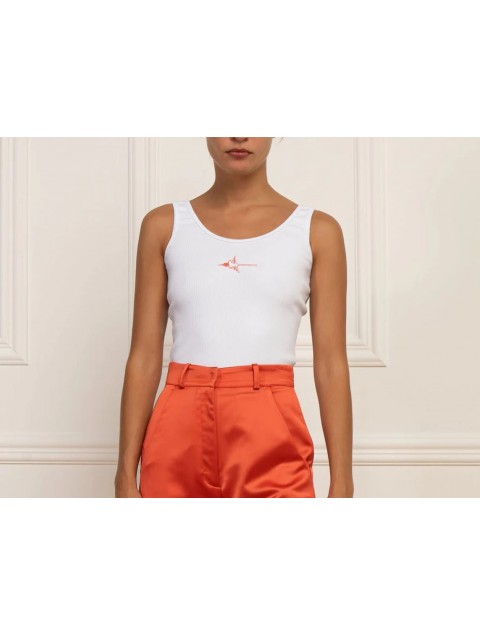 STEFANIA VAIDANI NAZCA RIB TOP White STEFANIA VAIDANI NAZCA RIB TOP White