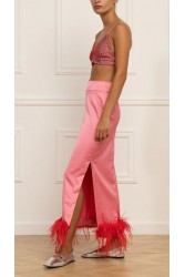 STEFANIA VAIDANI ROSALINDA Silk Skirt Φούξια Φούστα