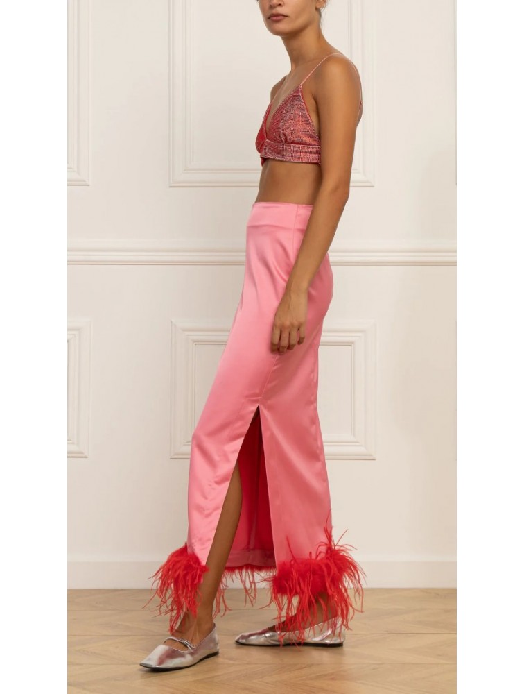STEFANIA VAIDANI ROSALINDA Silk Skirt Φούξια Φούστα