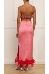 STEFANIA VAIDANI ROSALINDA Silk Skirt Φούξια Φούστα