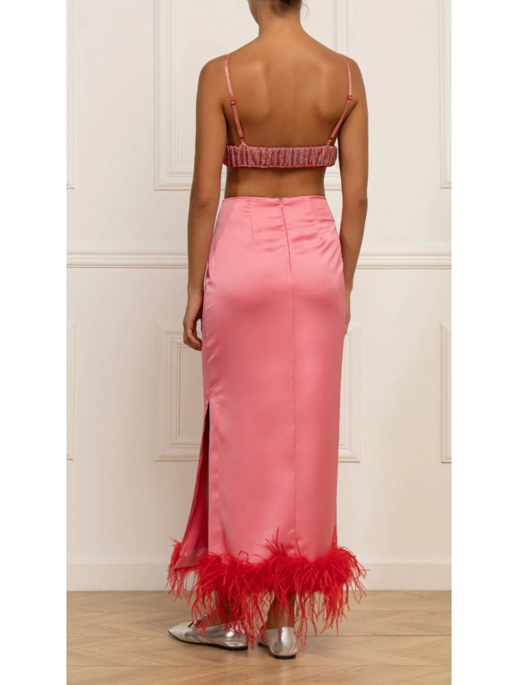 STEFANIA VAIDANI ROSALINDA Silk Skirt Φούξια Φούστα