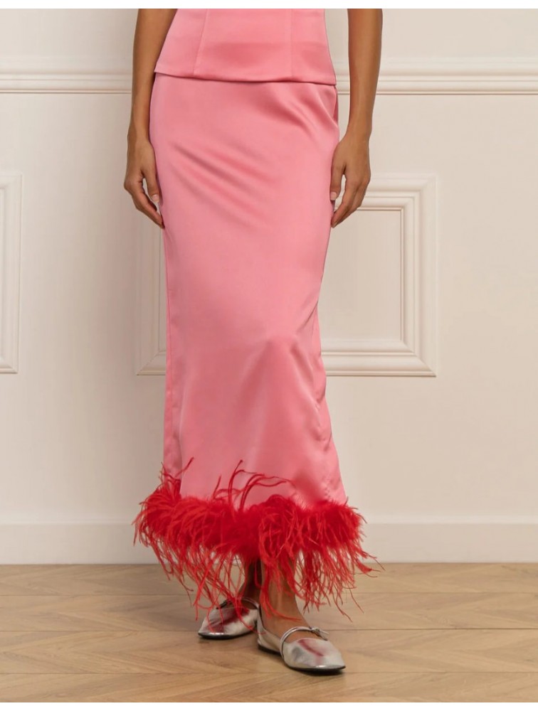 STEFANIA VAIDANI ROSALINDA Silk Skirt Φούξια Φούστα