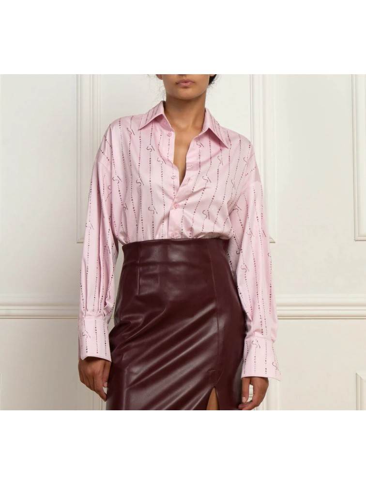 STEFANIA VAIDANI SV Crystal Shirt Baby Pink Απαλό ροζ Πουκάμισο