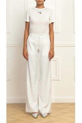 STEFANIA VAIDANI Satisfaction Knit top White Λευκό Τοπ με το λογότυπο SV