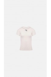 STEFANIA VAIDANI Satisfaction Knit top White Λευκό Τοπ με το λογότυπο SV