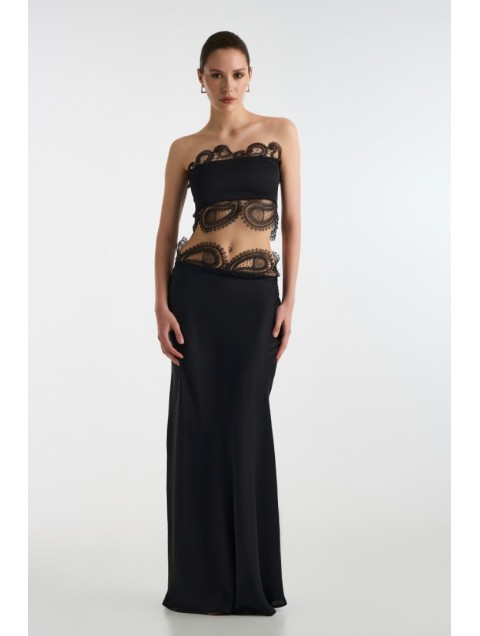 STUDIO 83 Amanda Lace Skirt Black 
