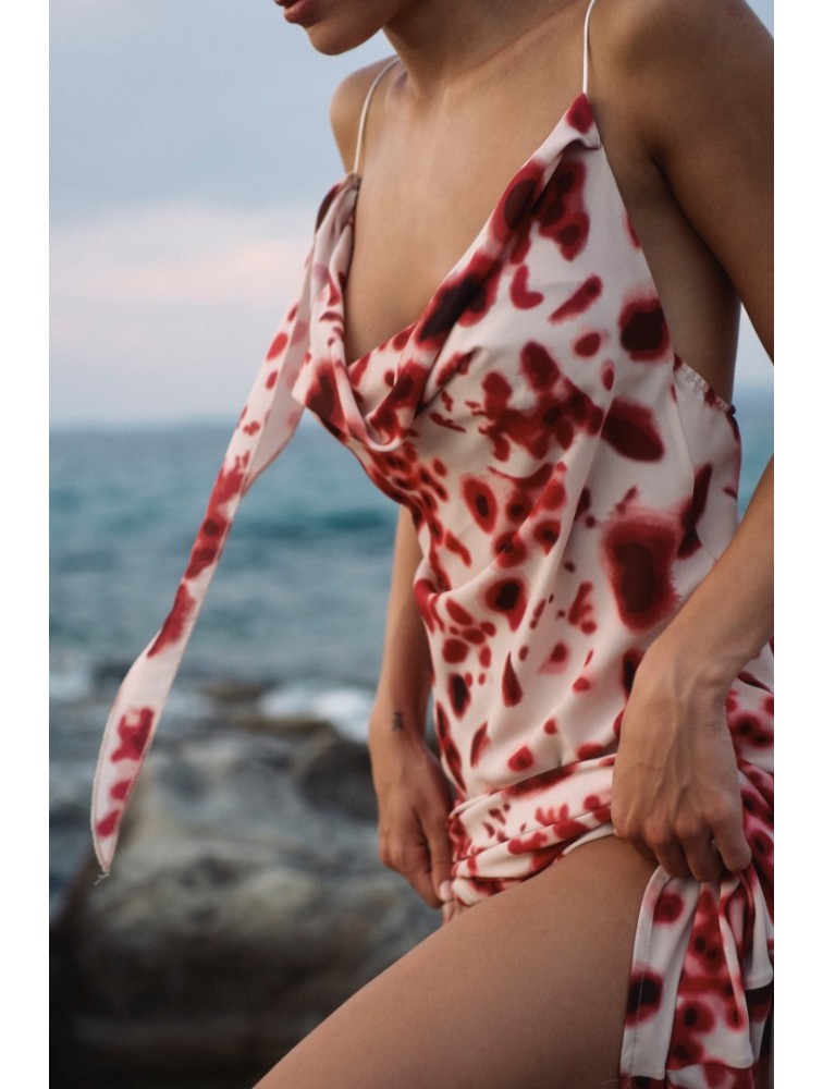 STUDIO 83 Maxi Berrie Print Dress Εμπριμέ Μάξι Φόρεμα