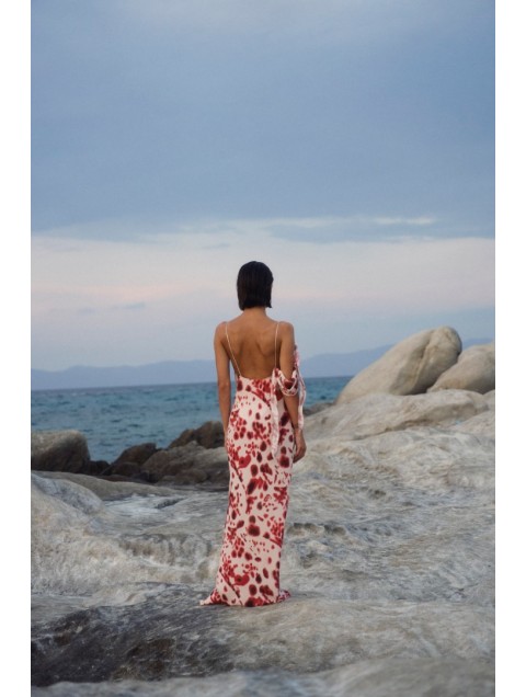 STUDIO 83 Maxi Berrie Print Dress Εμπριμέ Μάξι Φόρεμα