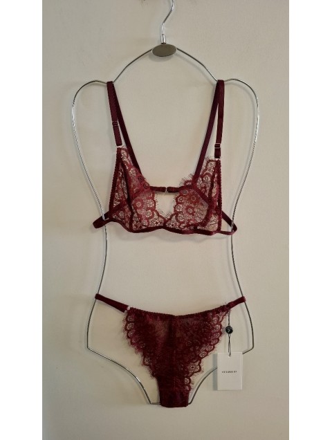 STUDIO 83 Triangle Bralet and Underwear Bordeaux Μπορντώ Εσώρουχα