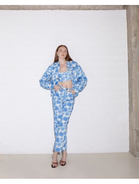 STUDIO 83 Mara Jean Flower Blue Τζιν Παντελόνι
