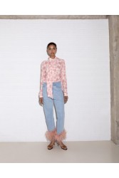 STUDIO 83 Flower Bow Shirt Coral Κοραλί Πουκάμισο