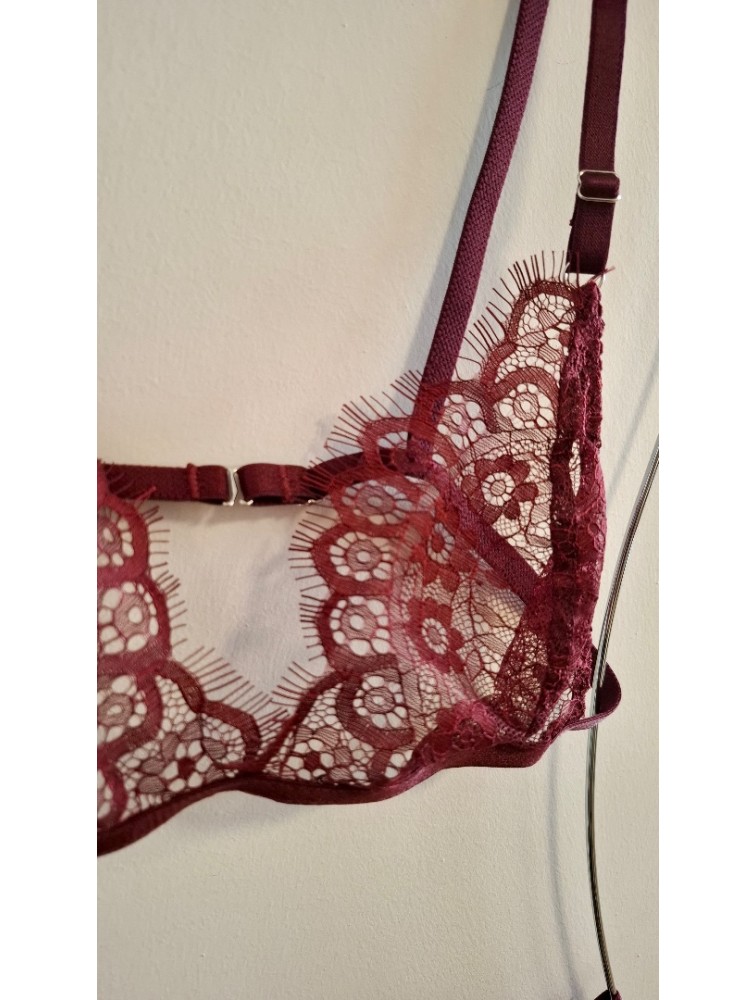 STUDIO 83 Triangle Bralet and Underwear Bordeaux