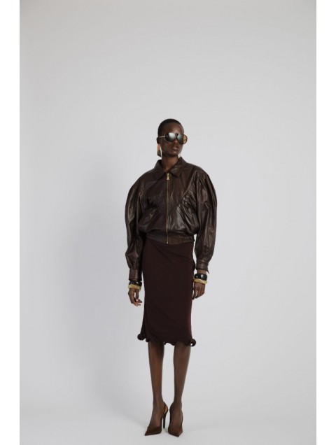 STUDIO 83 Bomber Brown Jacket Καφέ Τζάκετ