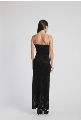 STUDIO 83 Callista Lace Black Dress Μαύρο Δαντέλα Φόρεμα