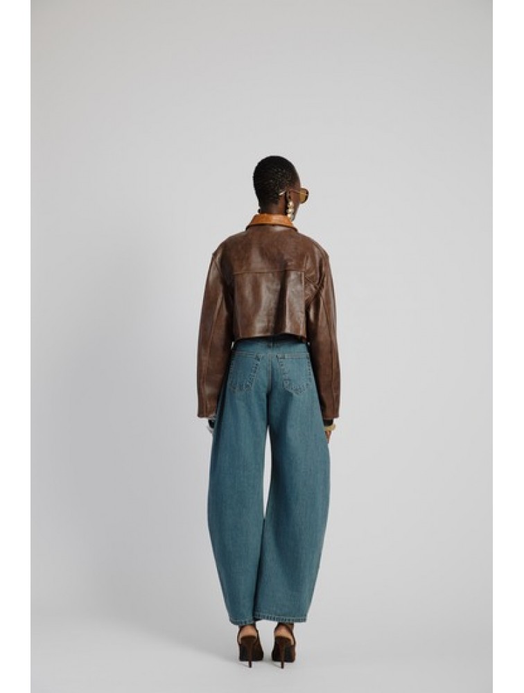 STUDIO 83 Crop Jacket Brown&Camel