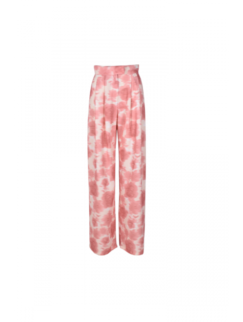 STUDIO 83 Flower Pants Coral Κοραλί Παντελόνι