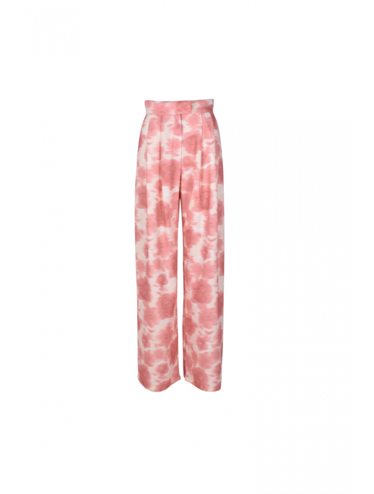 STUDIO 83 Flower Pants Coral Κοραλί Παντελόνι