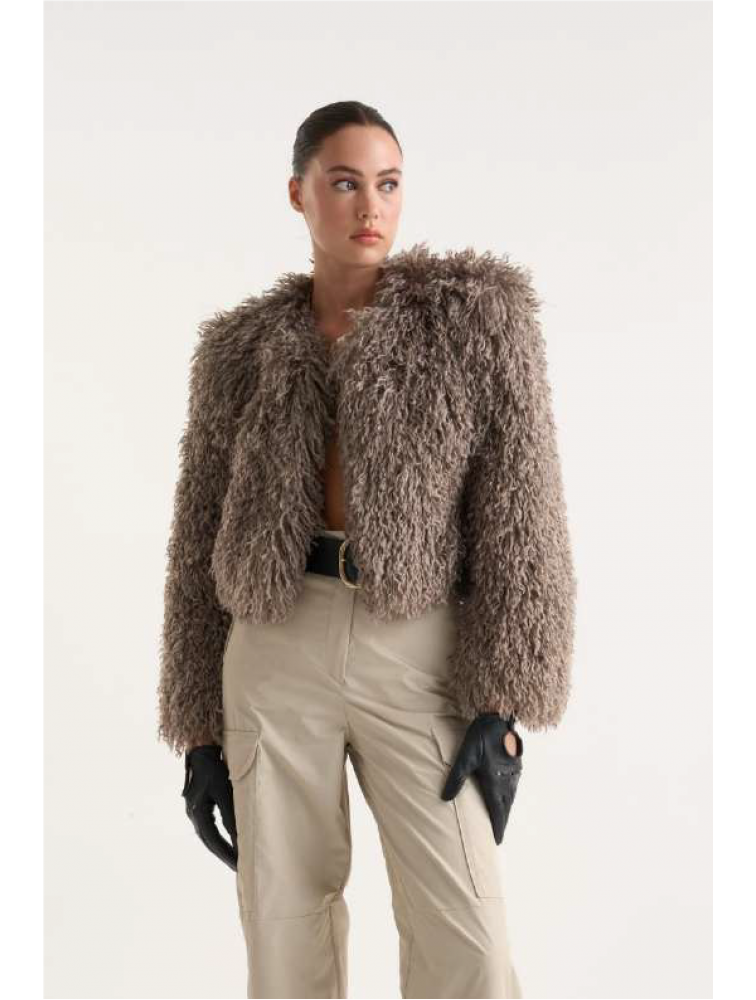 STUDIO 83 Grey Degrade Fur  Γκρι Ντεγραντέ Γούνα