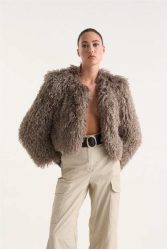 STUDIO 83 Grey Degrade Fur  Γκρι Ντεγραντέ Γούνα