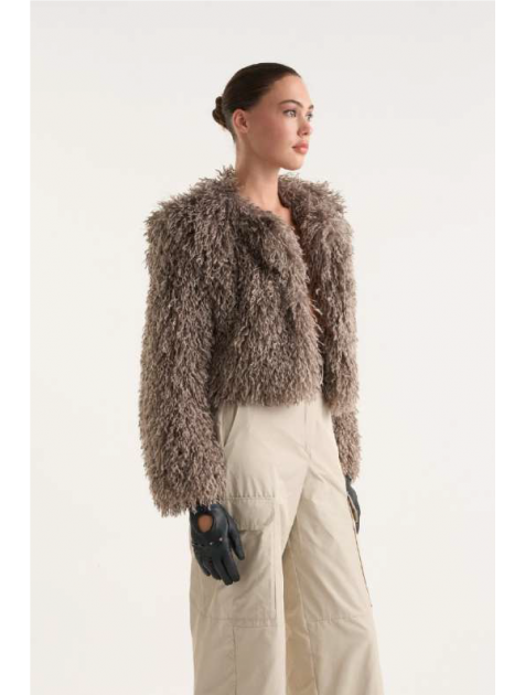 STUDIO 83 Grey Degrade Fur Γκρι Ντεγραντέ Γούνα