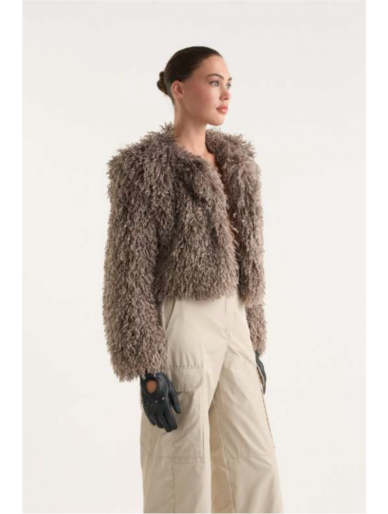 STUDIO 83 Grey Degrade Fur  Γκρι Ντεγραντέ Γούνα