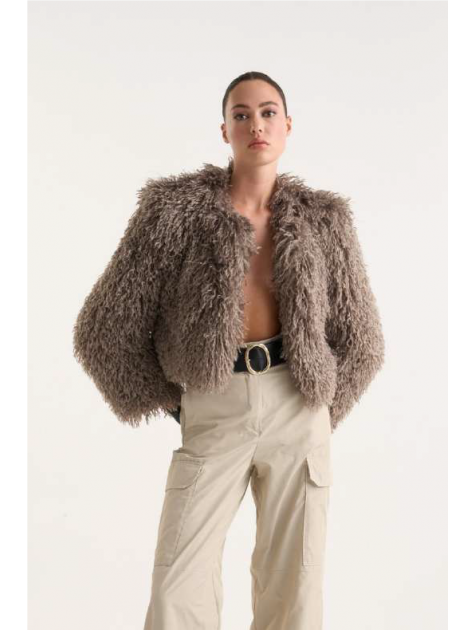 STUDIO 83 Grey Degrade Fur Γκρι Ντεγραντέ Γούνα