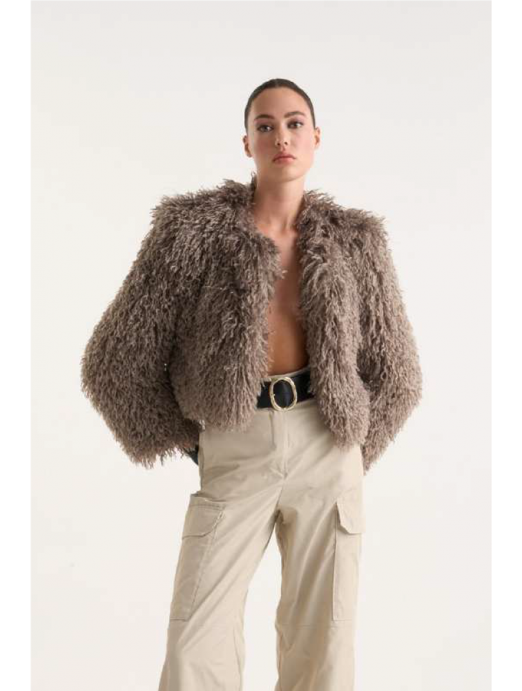 STUDIO 83 Grey Degrade Fur  Γκρι Ντεγραντέ Γούνα